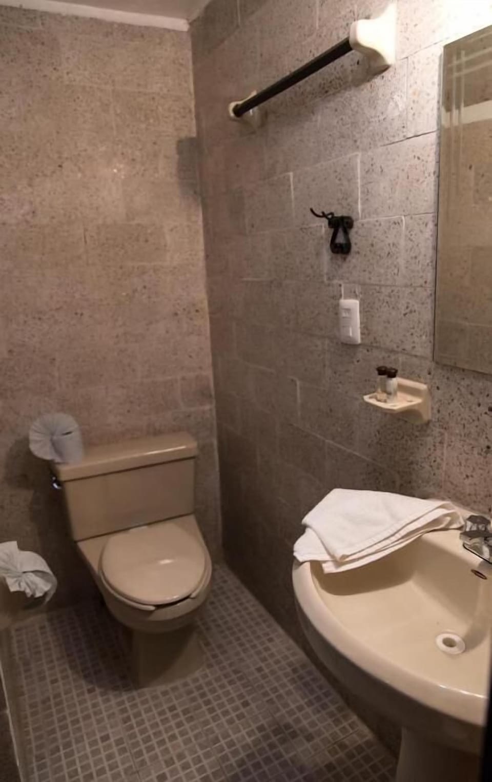 Shower, rainfall showerhead, hair dryer (on request), towels