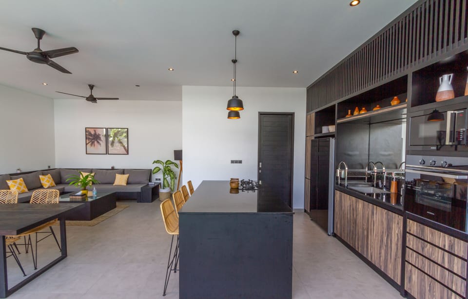 Deluxe Villa, 3 Bedrooms, Private Pool, Pool View | Private kitchen | Fridge, microwave, oven, stovetop