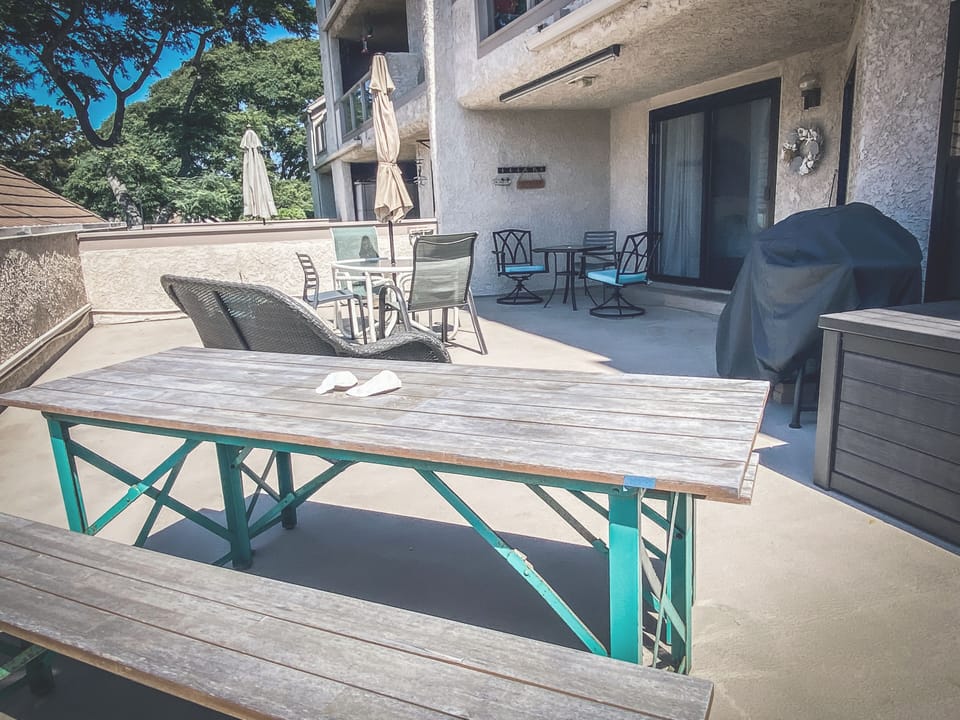 What a deck! Access from the living room or bedroom.