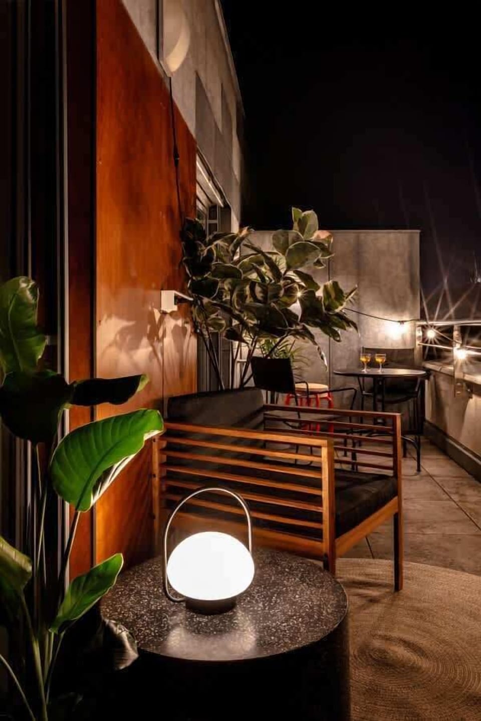Terrace at night