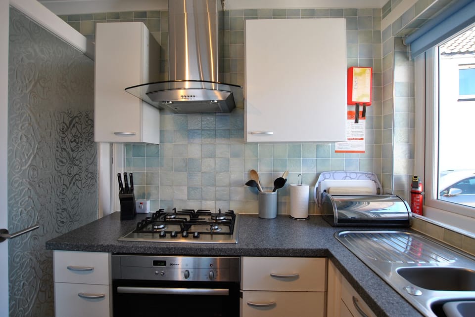 Whether cooking at home or bringing back a fish supper, the kitchen is well stocked