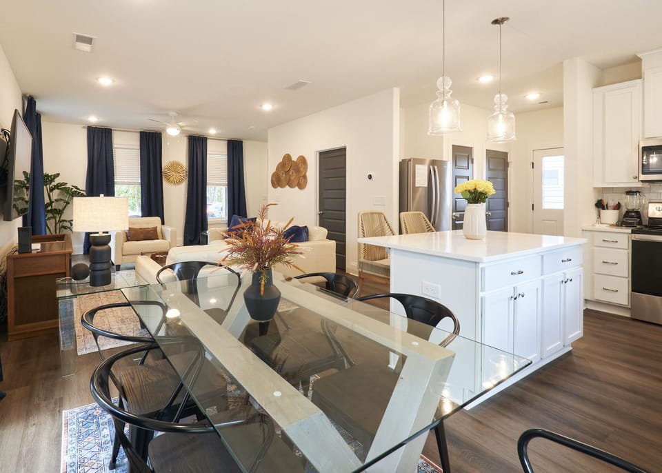 Open floorpan with practical, yet cozy touches throughout.