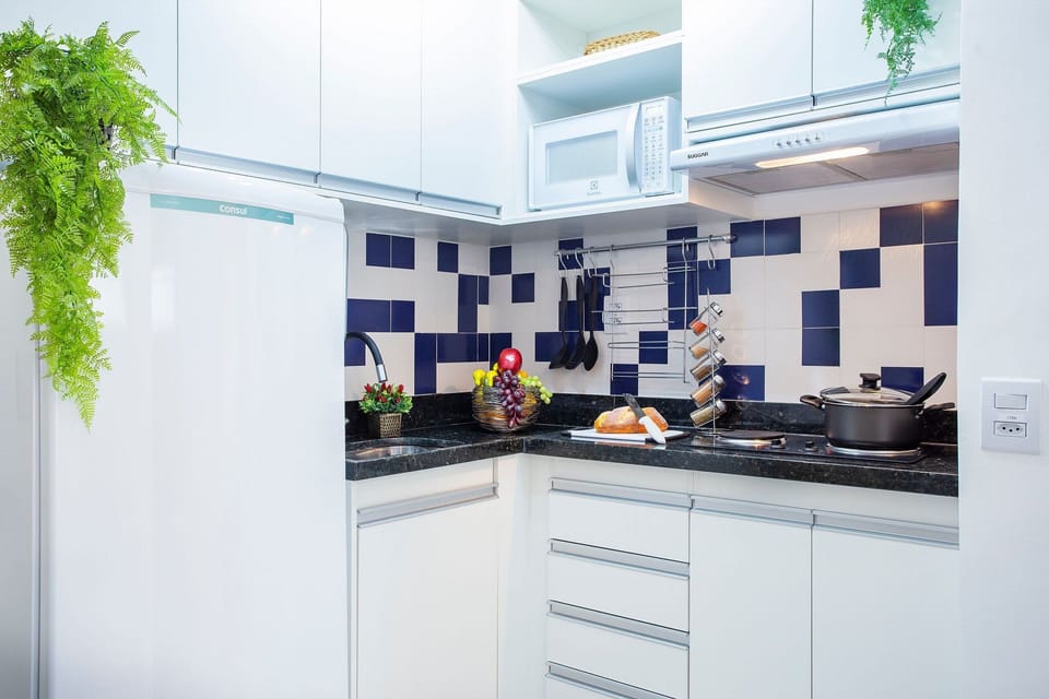 Apartment | Private kitchen | Fridge, microwave, blender, cookware/dishes/utensils