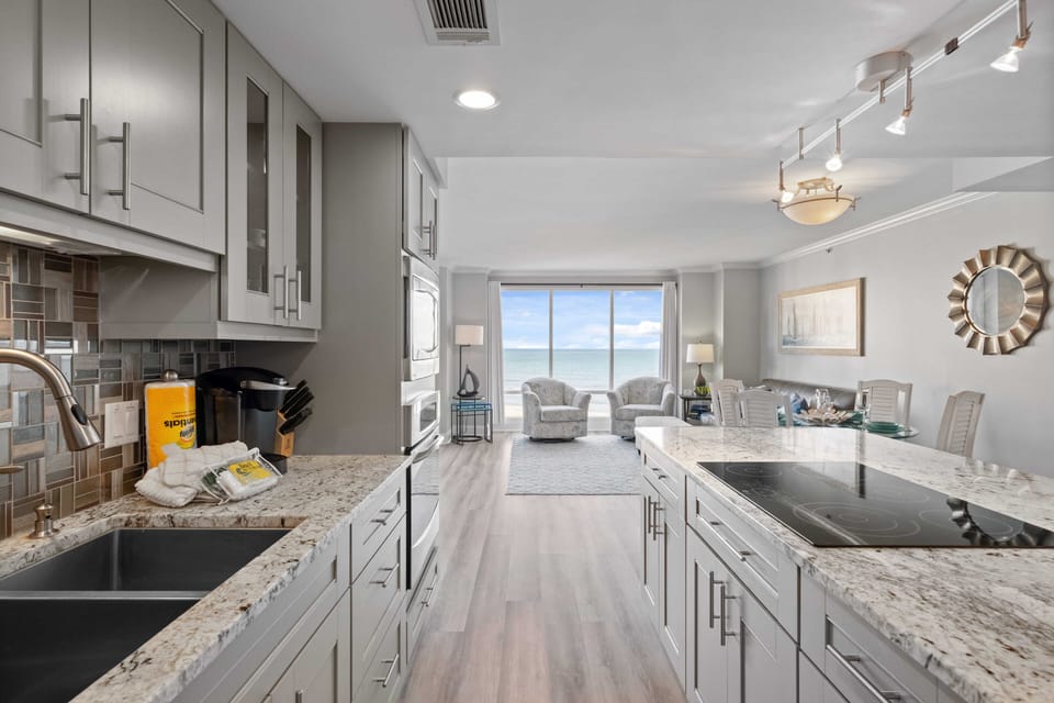 Gourmet kitchen.