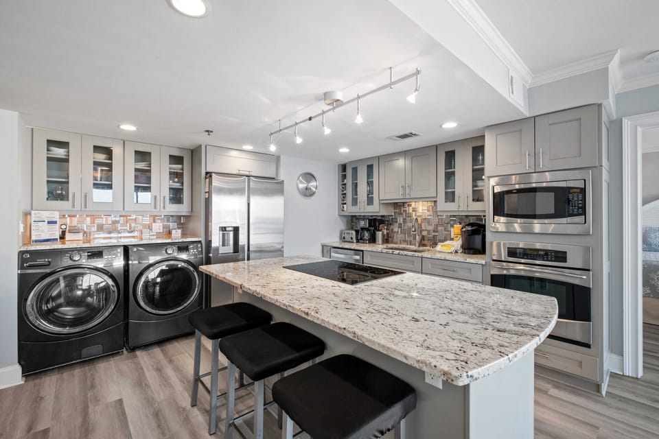 Gourmet kitchen.