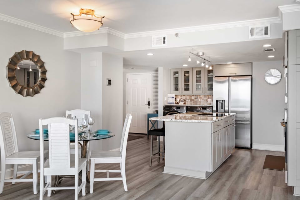 Gourmet kitchen.
