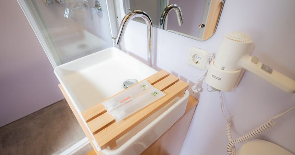 Shower, rainfall showerhead, hair dryer, bidet