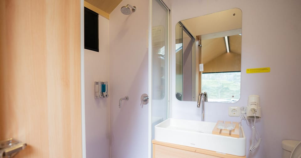 Shower, rainfall showerhead, hair dryer, bidet