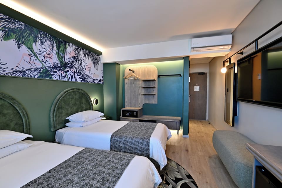 In-room safe, desk, laptop workspace, blackout drapes
