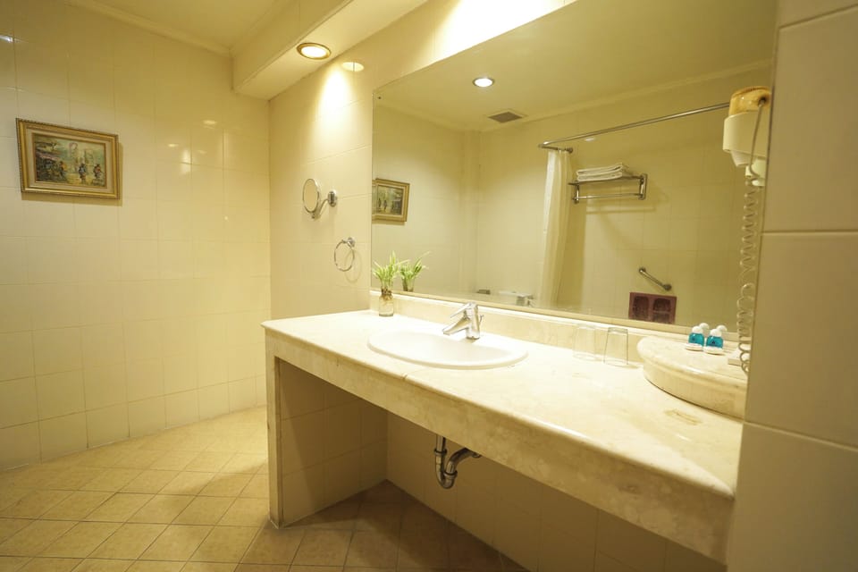 Premium Suite | Bathroom | Combined shower/tub, deep soaking tub, rainfall showerhead