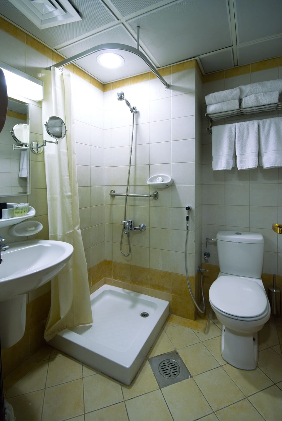 Shower, hair dryer (on request), towels