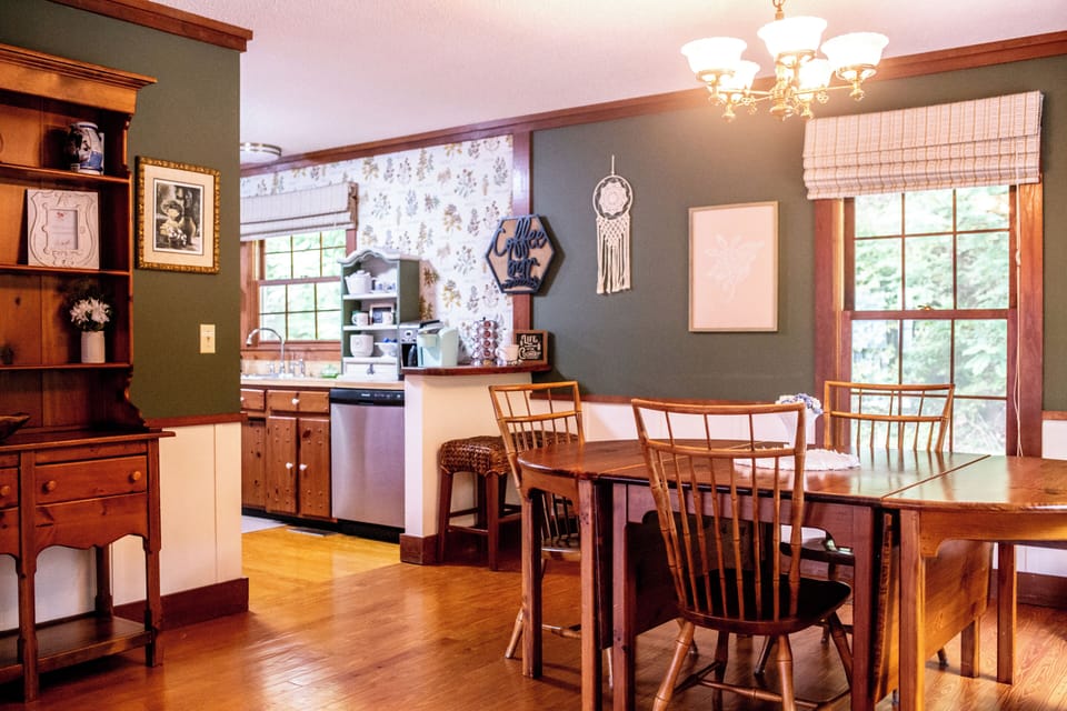 Dining area connects to the kitchen for ease of conversation