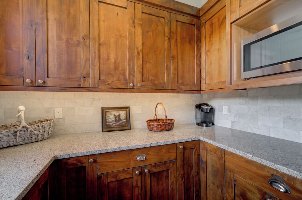 Kitchen Prep area and microwave