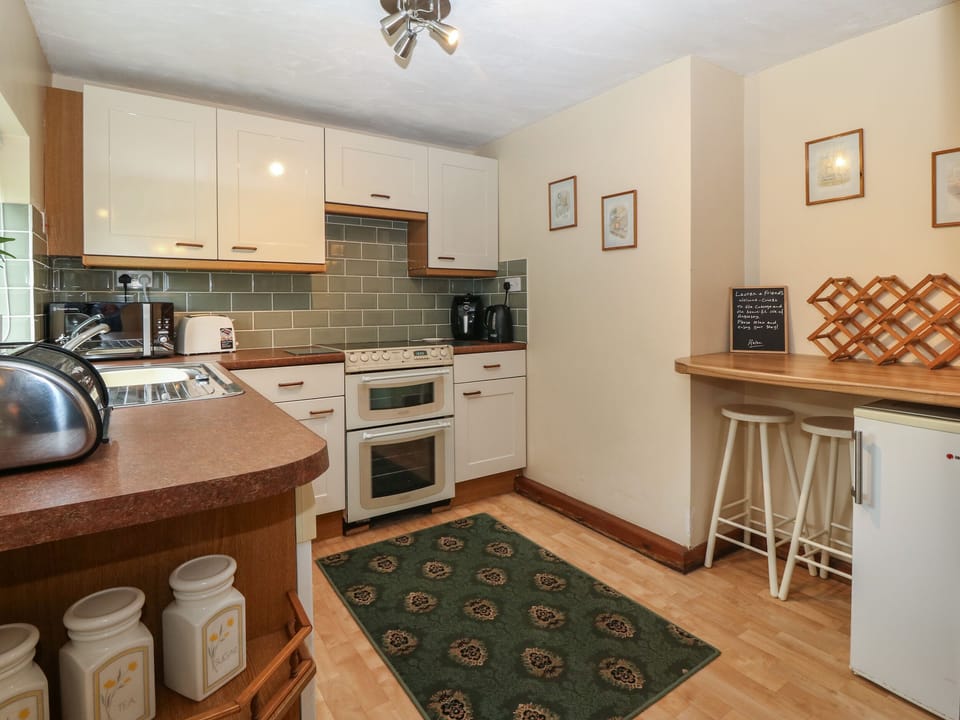 Fridge, dishwasher, electric kettle, toaster