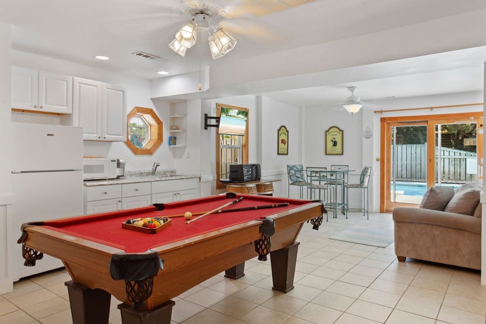 Game room with pool table