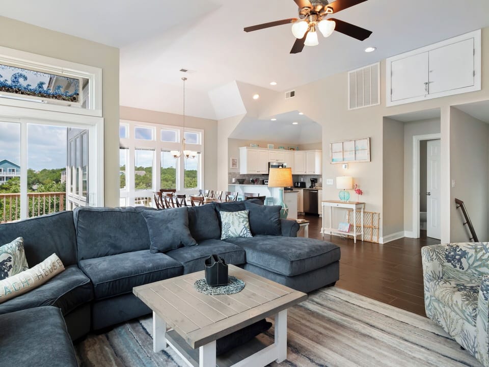 Relax in the Spacious Living Area with Lots of Windows and High Ceilings!
