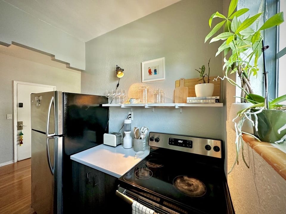 Bright kitchen with everything you'll need for a comfortable stay