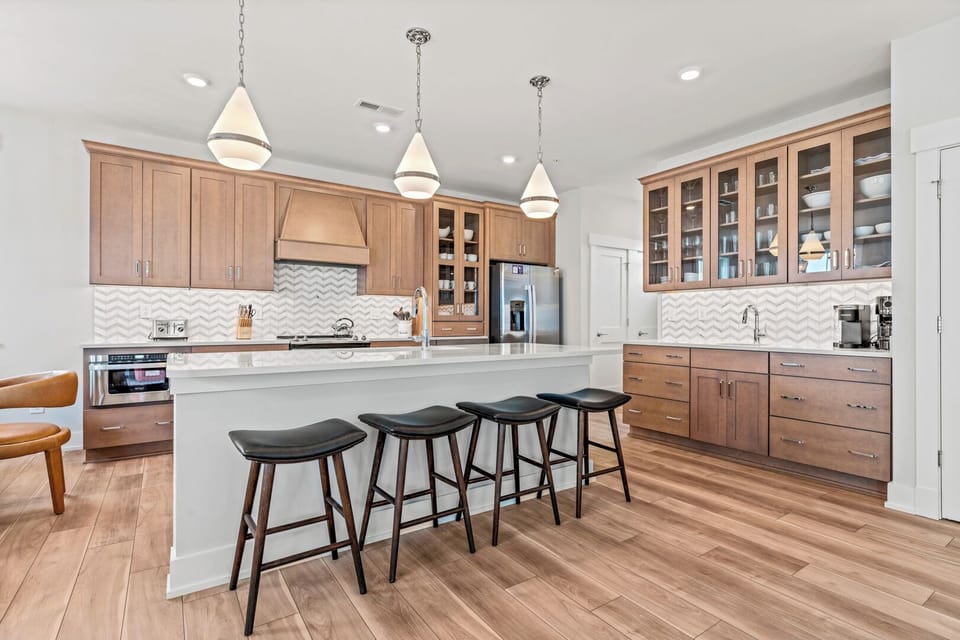 Kitchen with Bar Seating on Third Floor