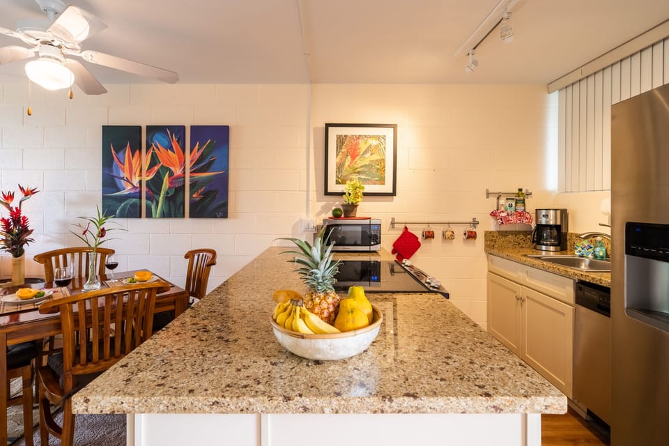Galley kitchen with dishwasher