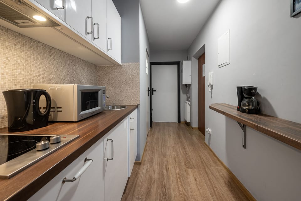 Comfort Apartment | Private kitchenette | Fridge, stovetop, coffee/tea maker, electric kettle