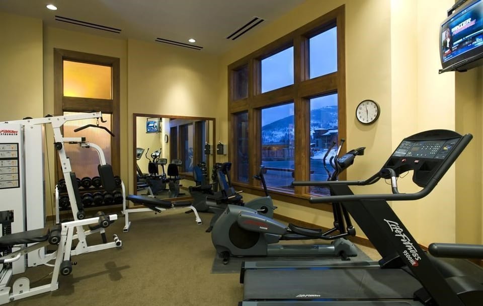 Keep up your fitness routine at the onsite gym.
