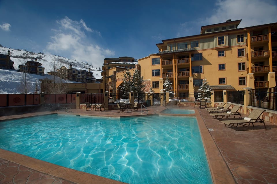 In the summer months, take a dip in the large outdoor pool.