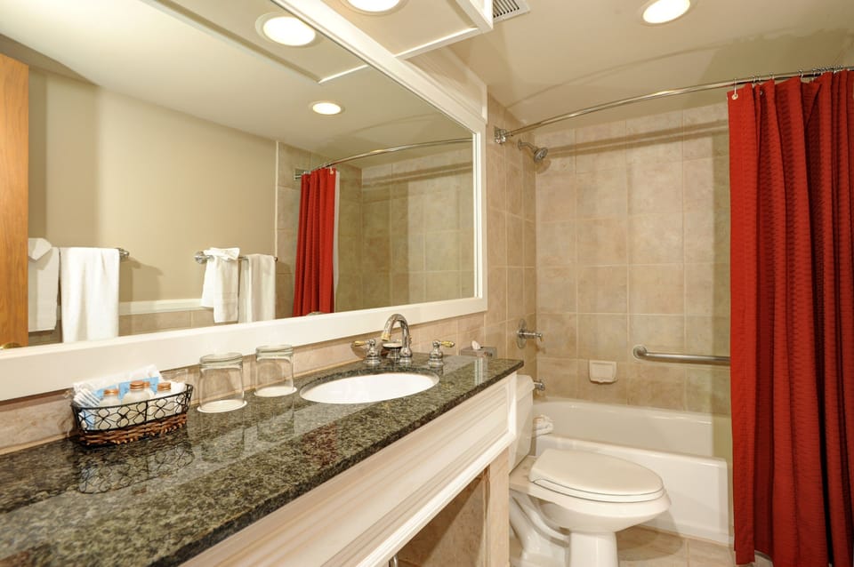 The bathroom is fully-equipped for your convenience.