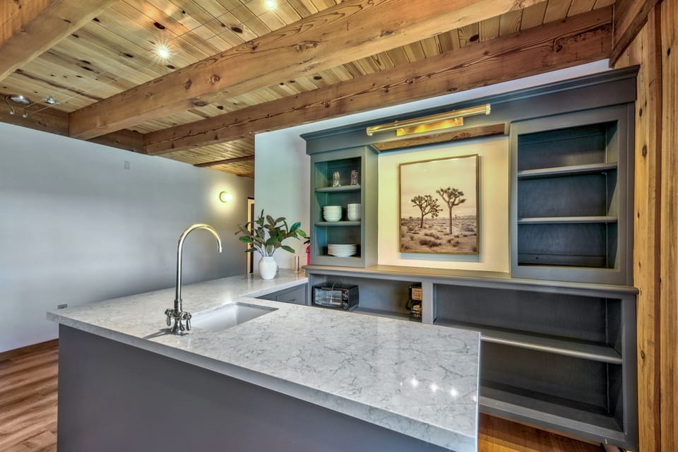 Expansive game room and Bar with bunk beds perfect for the kids and fun