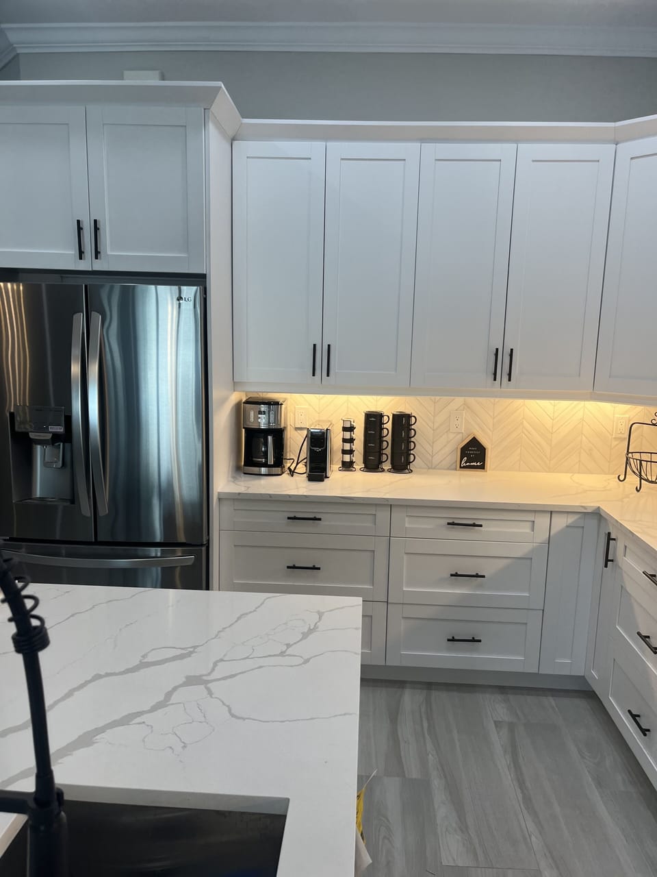 Kitchen with coffee choices