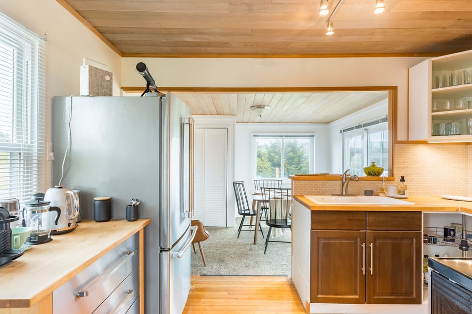 Fully-equipped kitchen with up-to-date appliances.