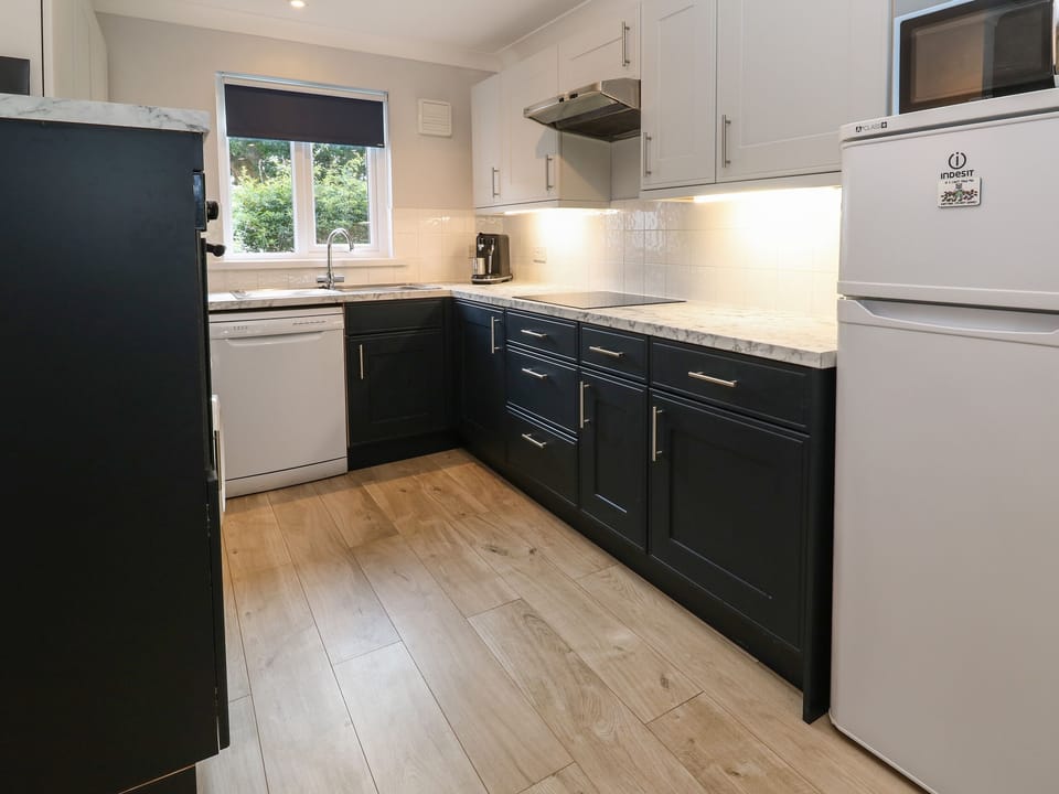 Fridge, dishwasher, electric kettle, toaster