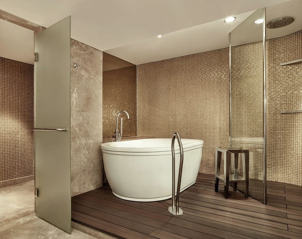 Presidential Suite, 1 King Bed, Balcony, Ocean View | Bathroom | Shower, eco-friendly toiletries, hair dryer, slippers