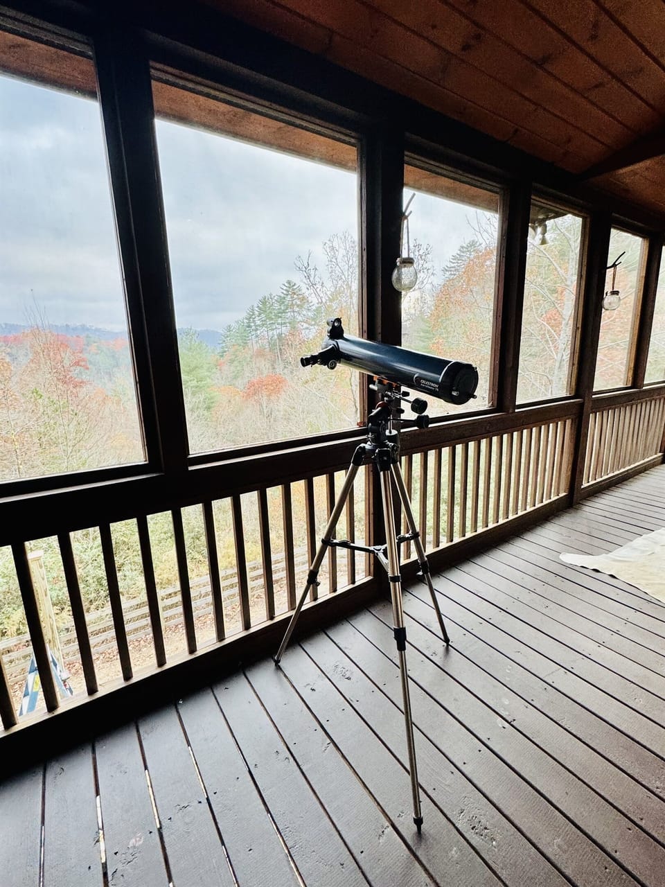 Enjoy the telescope from the screened in porch. 