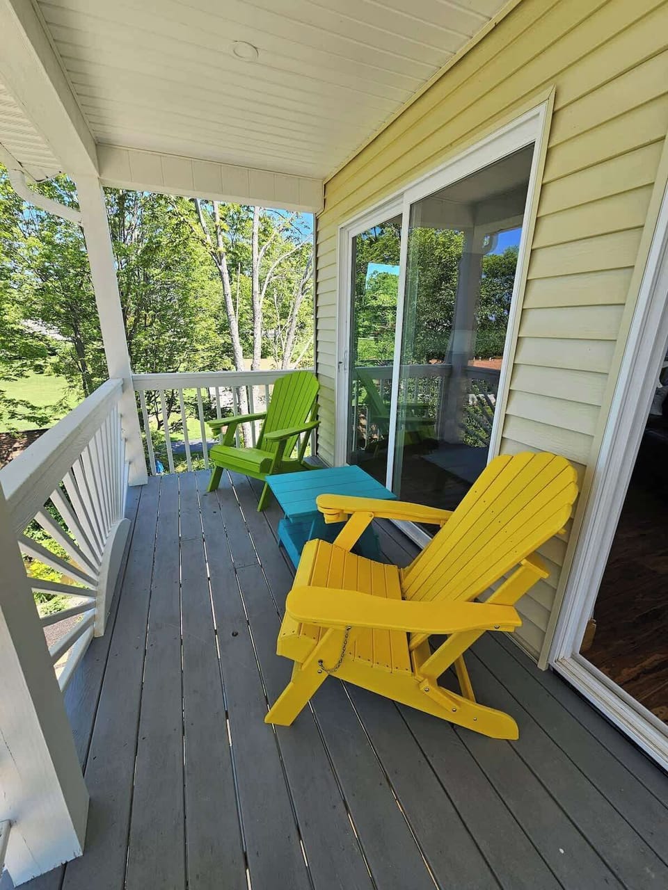 Adirondack chairs on he balcony
