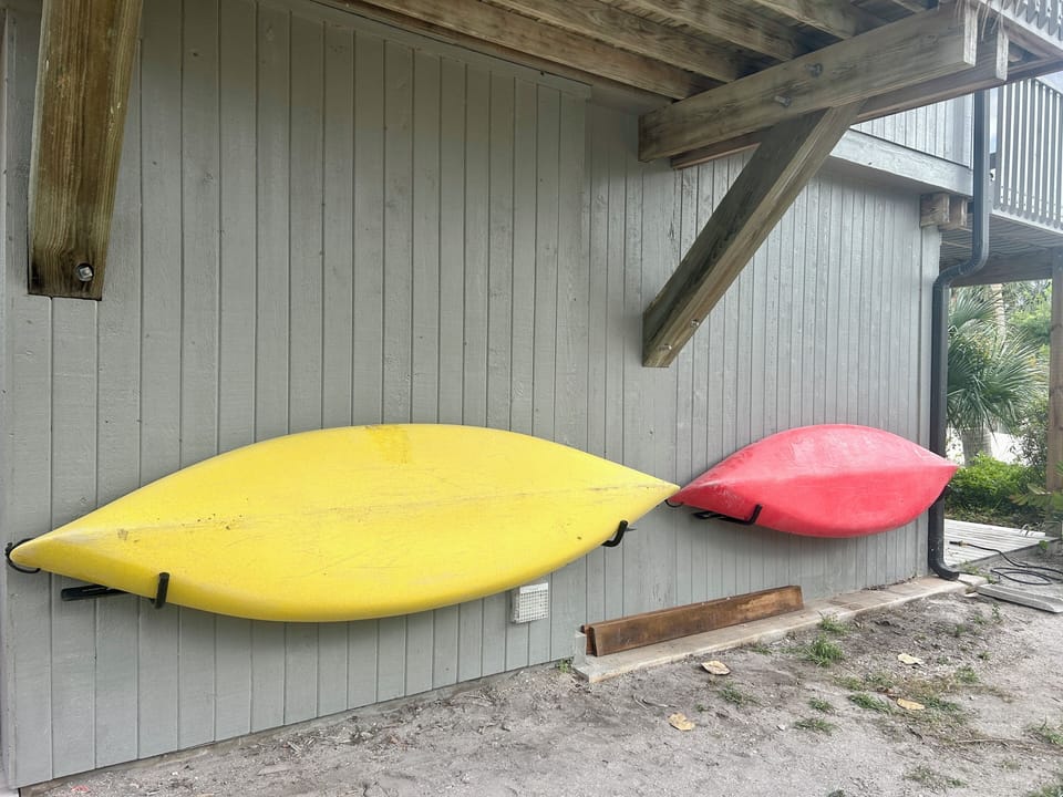 Kayaks with kayak launch right outside the front door.