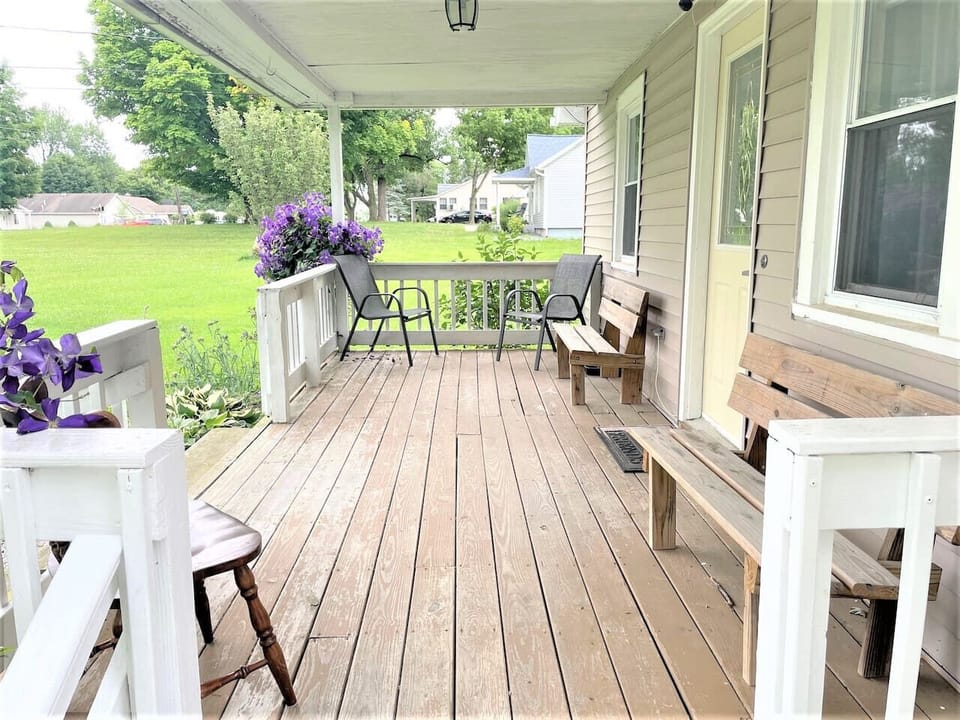 Enjoy the outdoors on your peaceful porch.