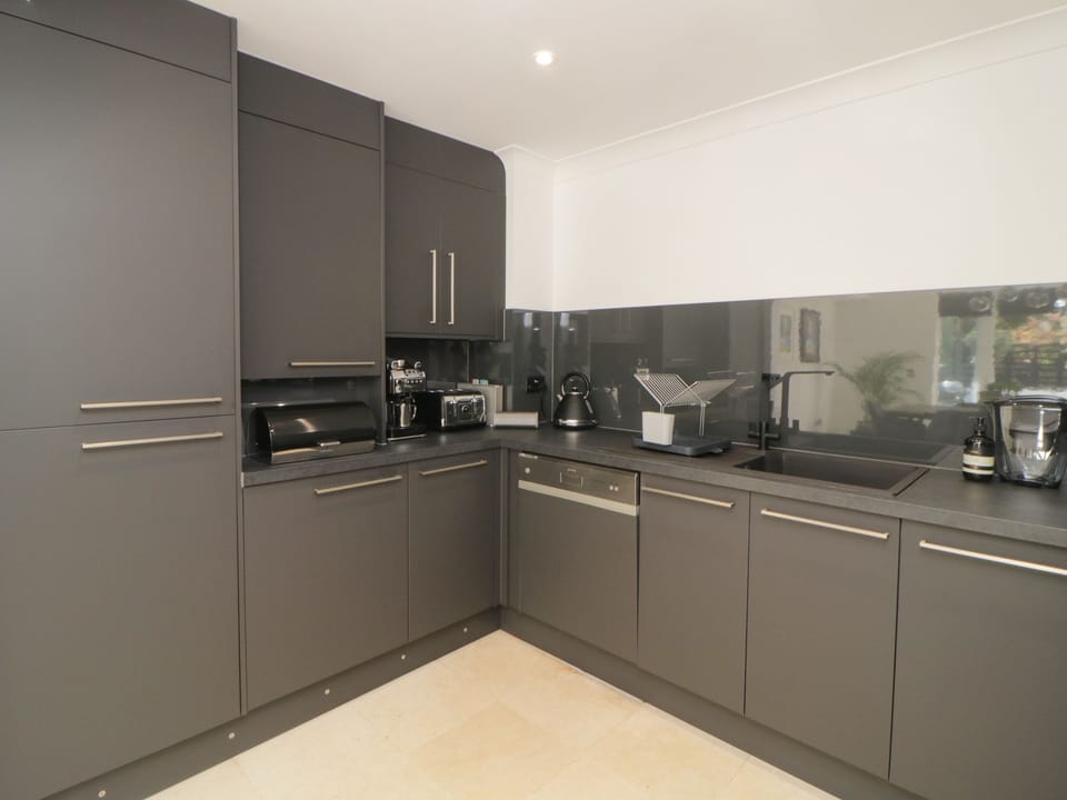 Fridge, dishwasher, electric kettle, toaster