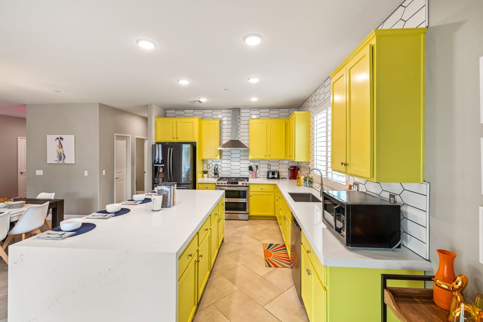 A kitchen that's as bright and cheerful as your morning coffee.