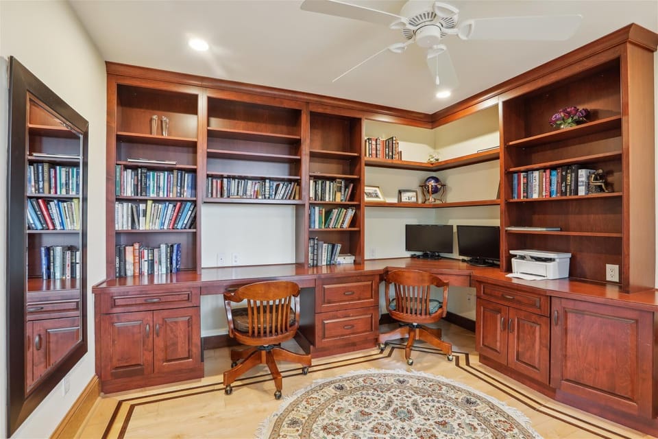 Connected Office Space in Primary Bedroom at 2 Sea Oak Lane