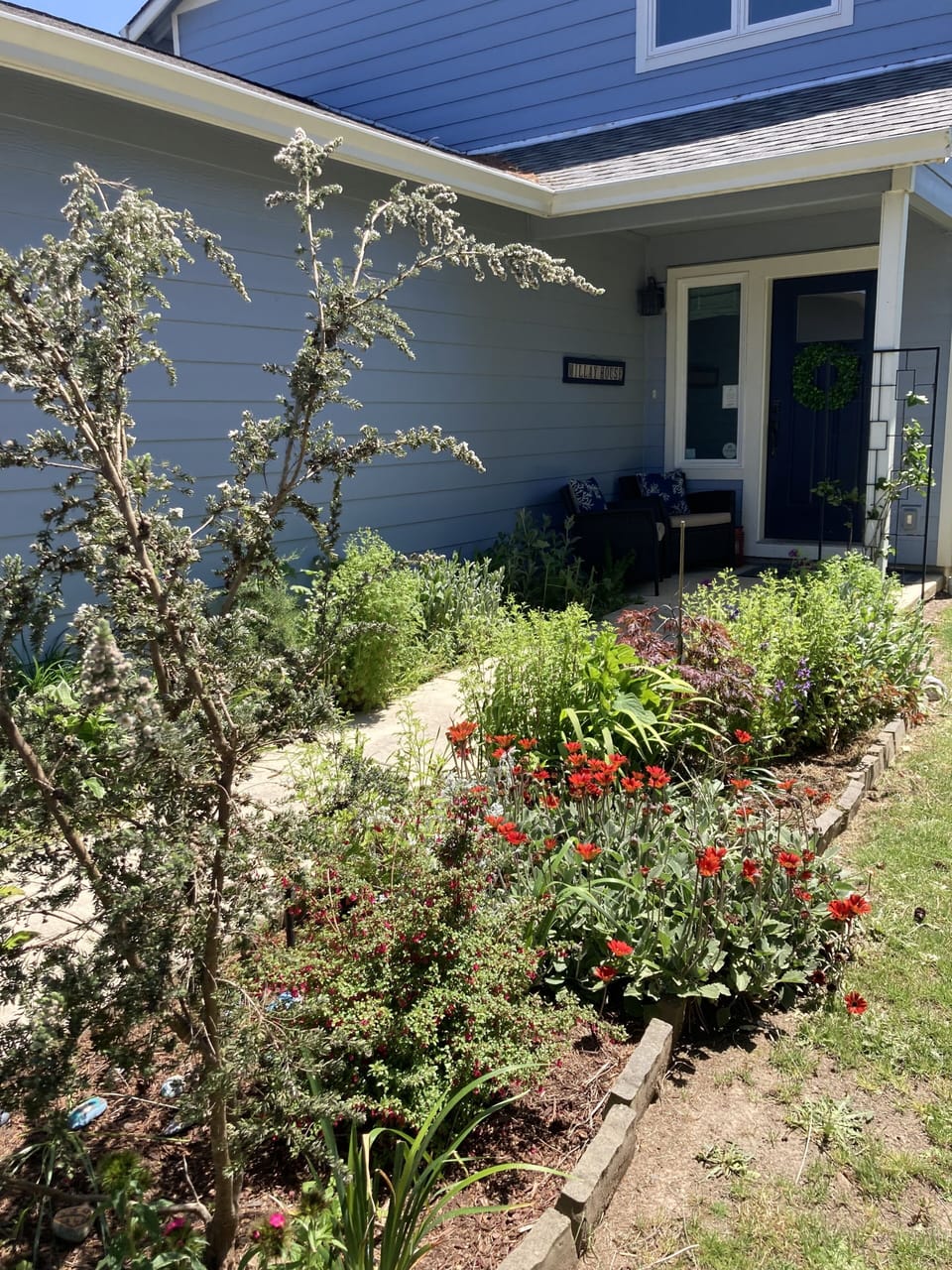 Front porch with garden.