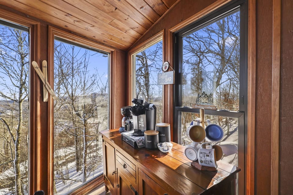 Coffee bar and plenty of seating for all
