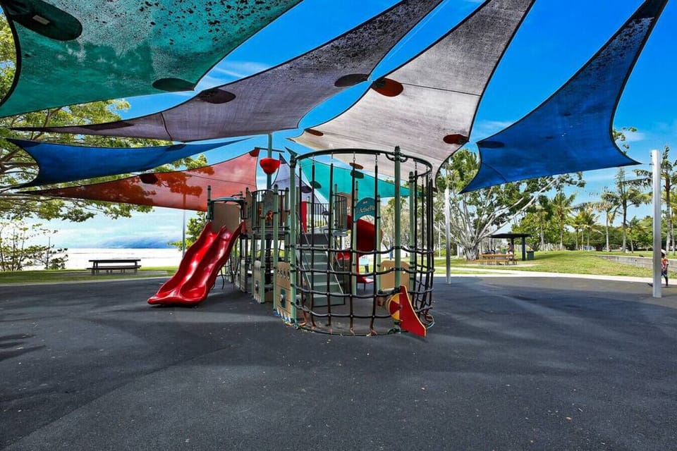 Playground Paradise: Adventure awaits just steps from your door with slides and swings galore!