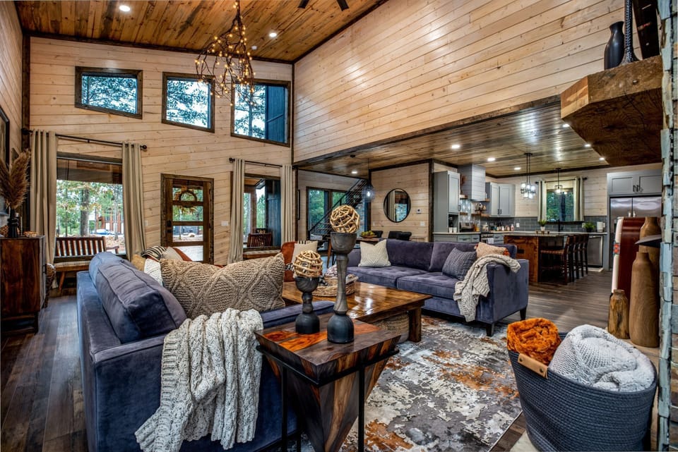 Grab one of the many cozy blankets and curl up for a family movie night