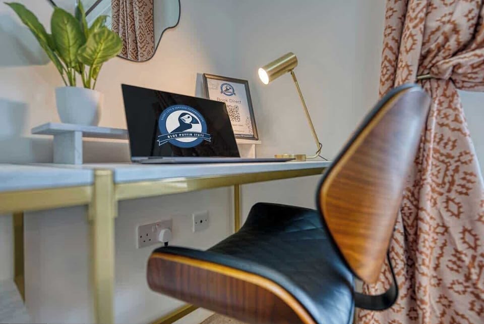 Dedicated work space at Blue Puffin Stays Short Lets & Serviced Accommodation