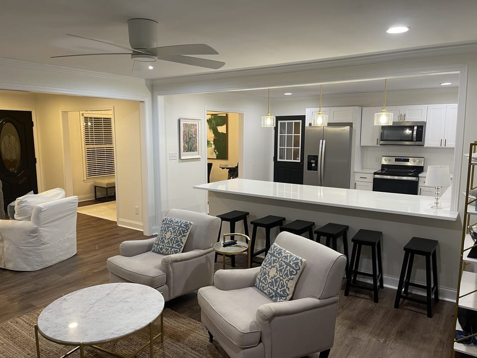 Each living area has a tv so you can view football or games.