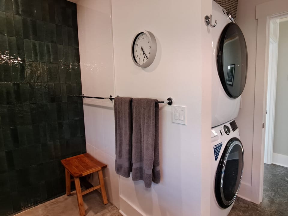 Full-size washer and dryer.
