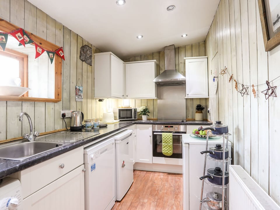 Fridge, dishwasher, electric kettle, toaster