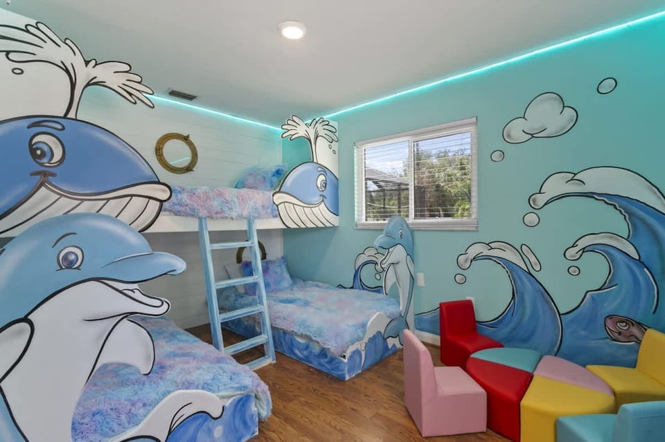 The Dolphin Tale Bunk Room — Three Custom Twin Bunk Beds