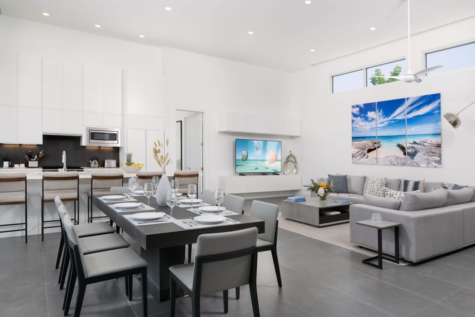 Open space living and dining