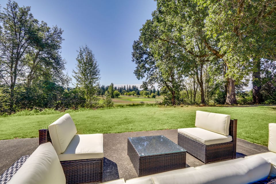 Patio | Golf Course View | Dog Friendly w/ Fee